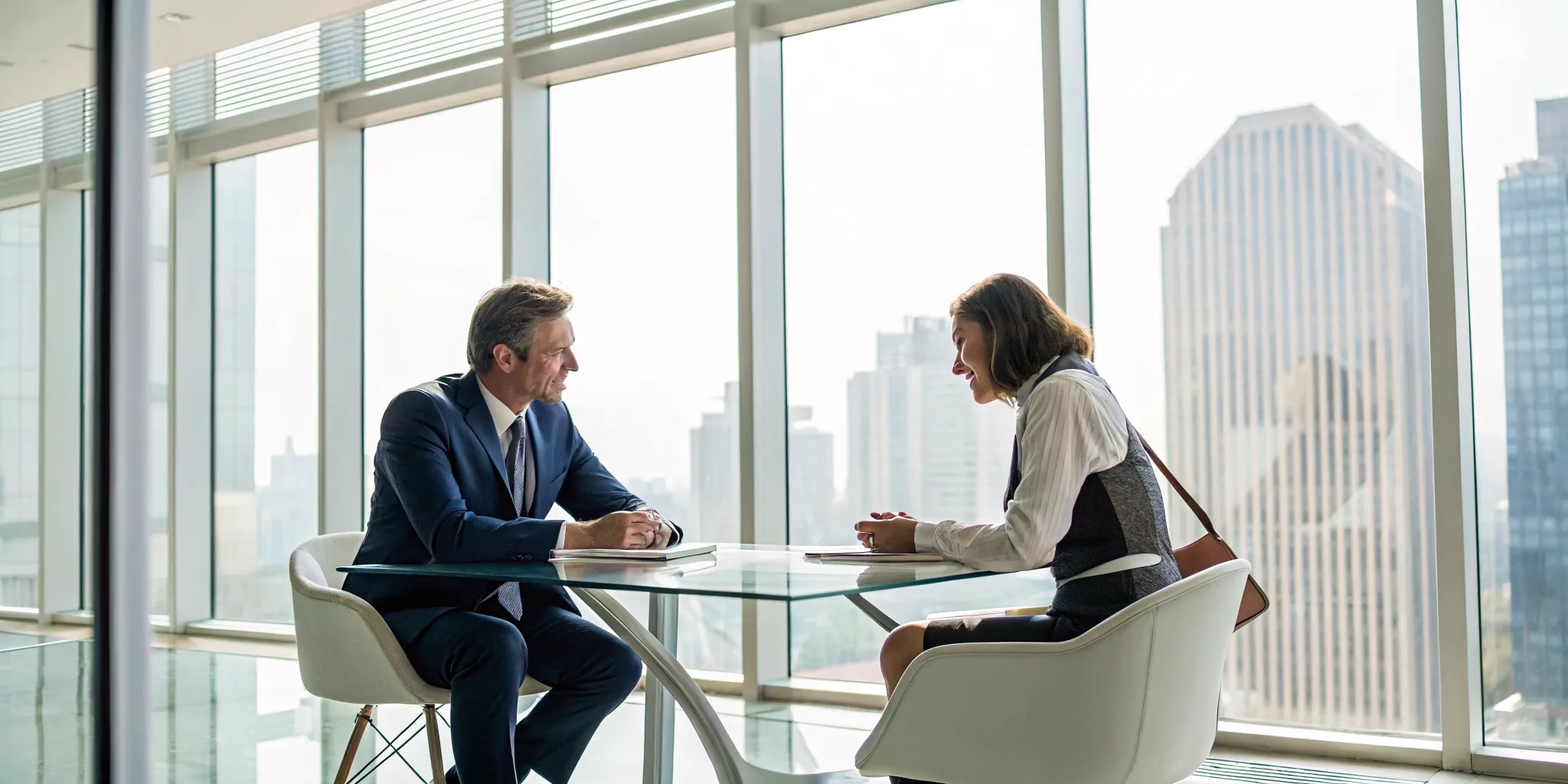 Personal injury law firm consultation between a lawyer and client.